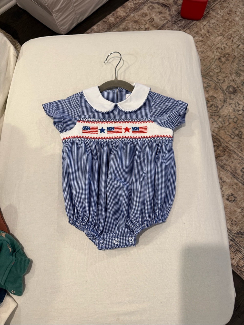 Cecil and Lou Smocked Patriotic Bubble